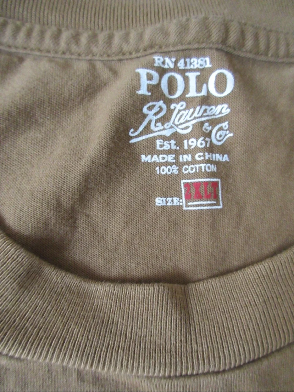 Polo by Ralph Lauren Olive Brown Short Sleeve Pocket Tee